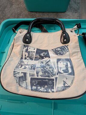 Boeing Brand Rosie The Riveter Leather Purse Handbag Adjustable Strap- RARE